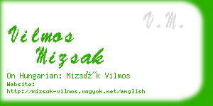 vilmos mizsak business card